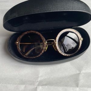 Miu Miu round glitter sunglasses